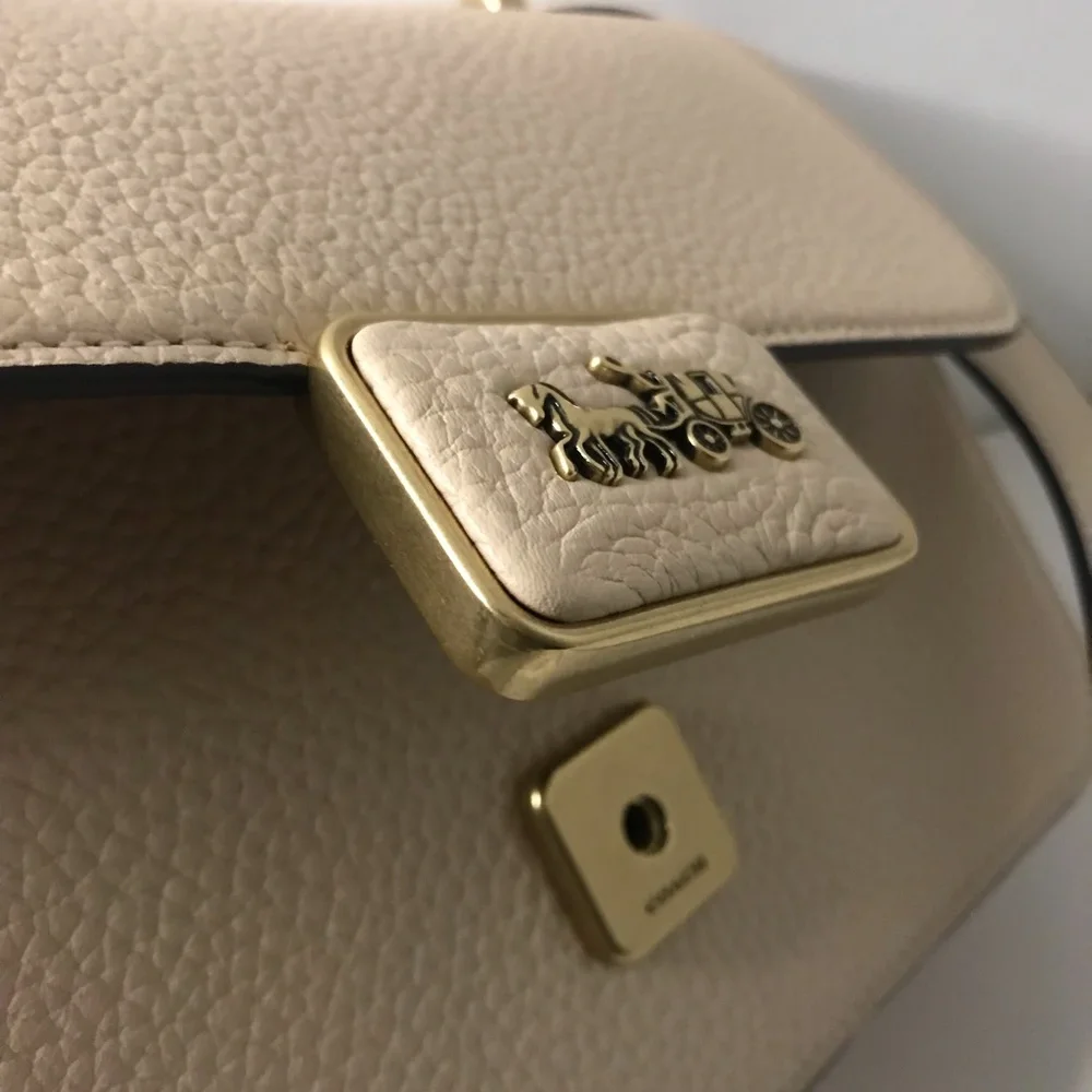 Authentic Coach ALIE Ivory Genuine Grain Leather Shoulder Crossbody Handbag - Picture 8 of 10